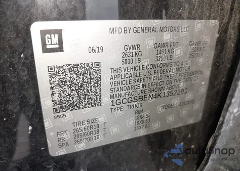 2019 Chevrolet Colorado Wt from USA, damaged, VIN 1GCGSBEN4K1352293